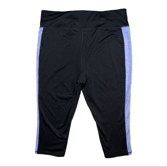 Ideology Noir Periwinkle Ice Essentials Colorblocked Cropped Leggings 1X NWT - Picture 3 of 8